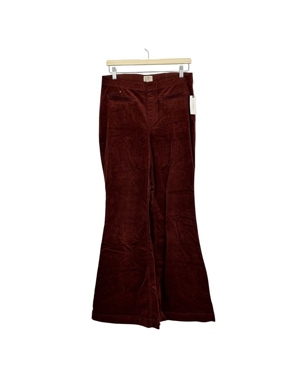 Anthropologie Pilcro Womens 31 Pull On Corduroy Flare Pants Navy Marin 70s Boho